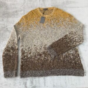 John Varvatos Alpaca Wool Sweater Mens XXL Yellow Gray Brown Cambra $398 New NWT